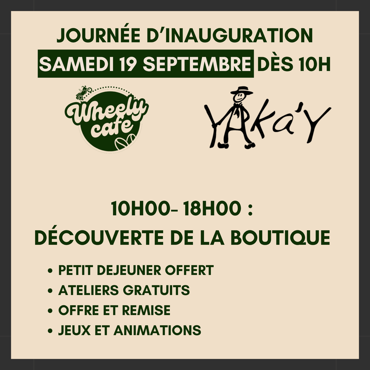 Formule Inauguration Boutique