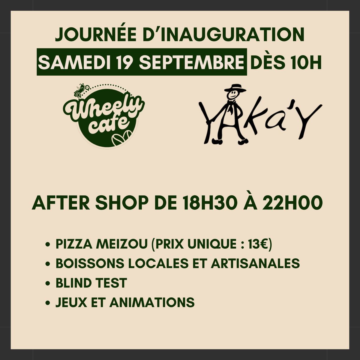 Formule Inauguration Boutique